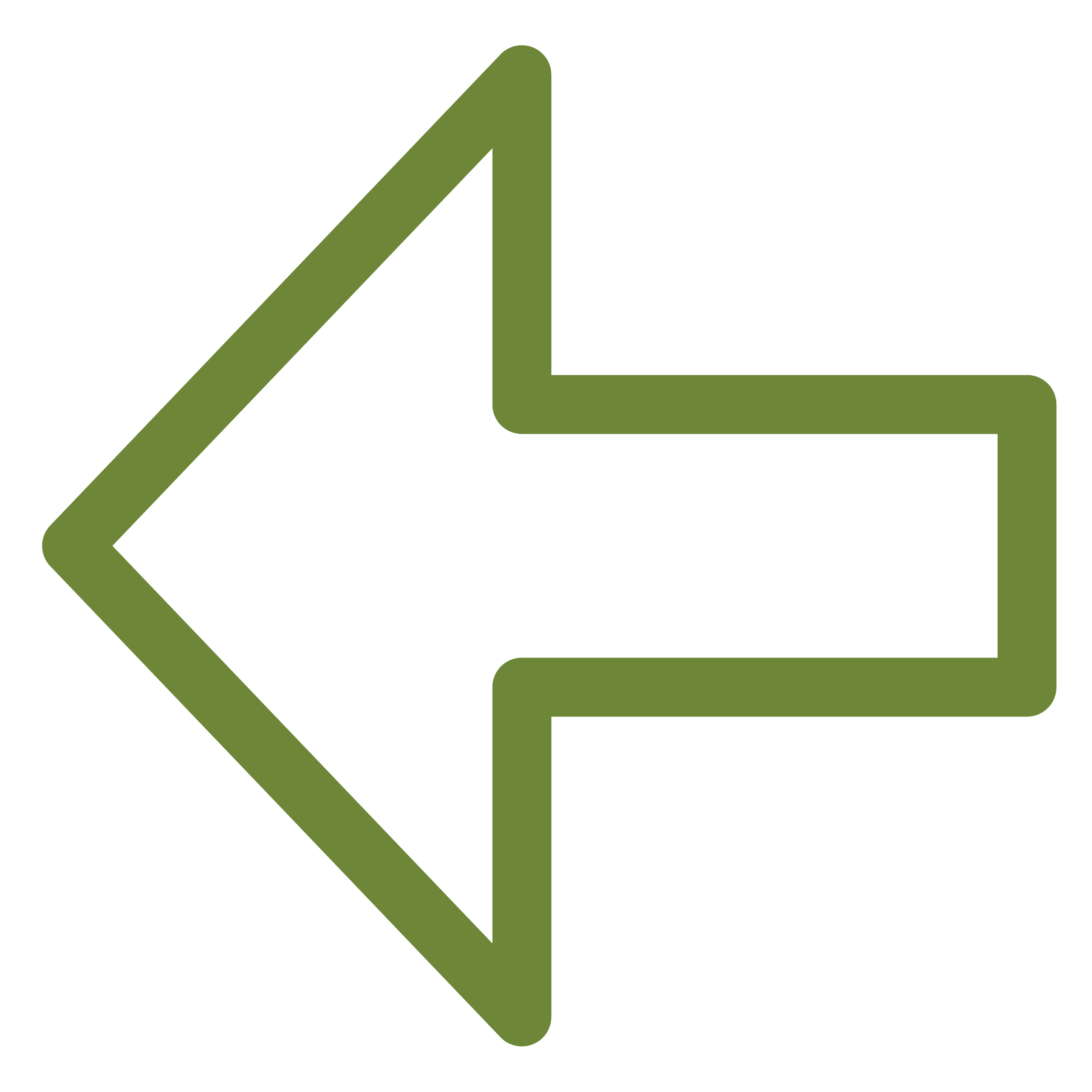 Outlined icon of backwards arrow