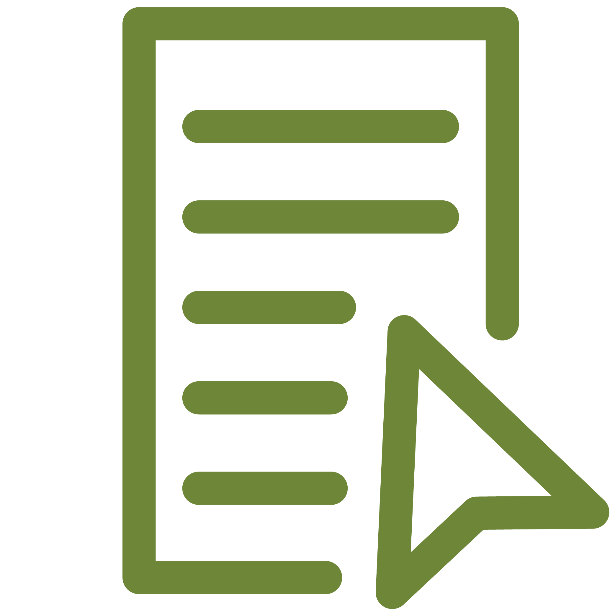 Outlined icon of mouse pointer on top of paper