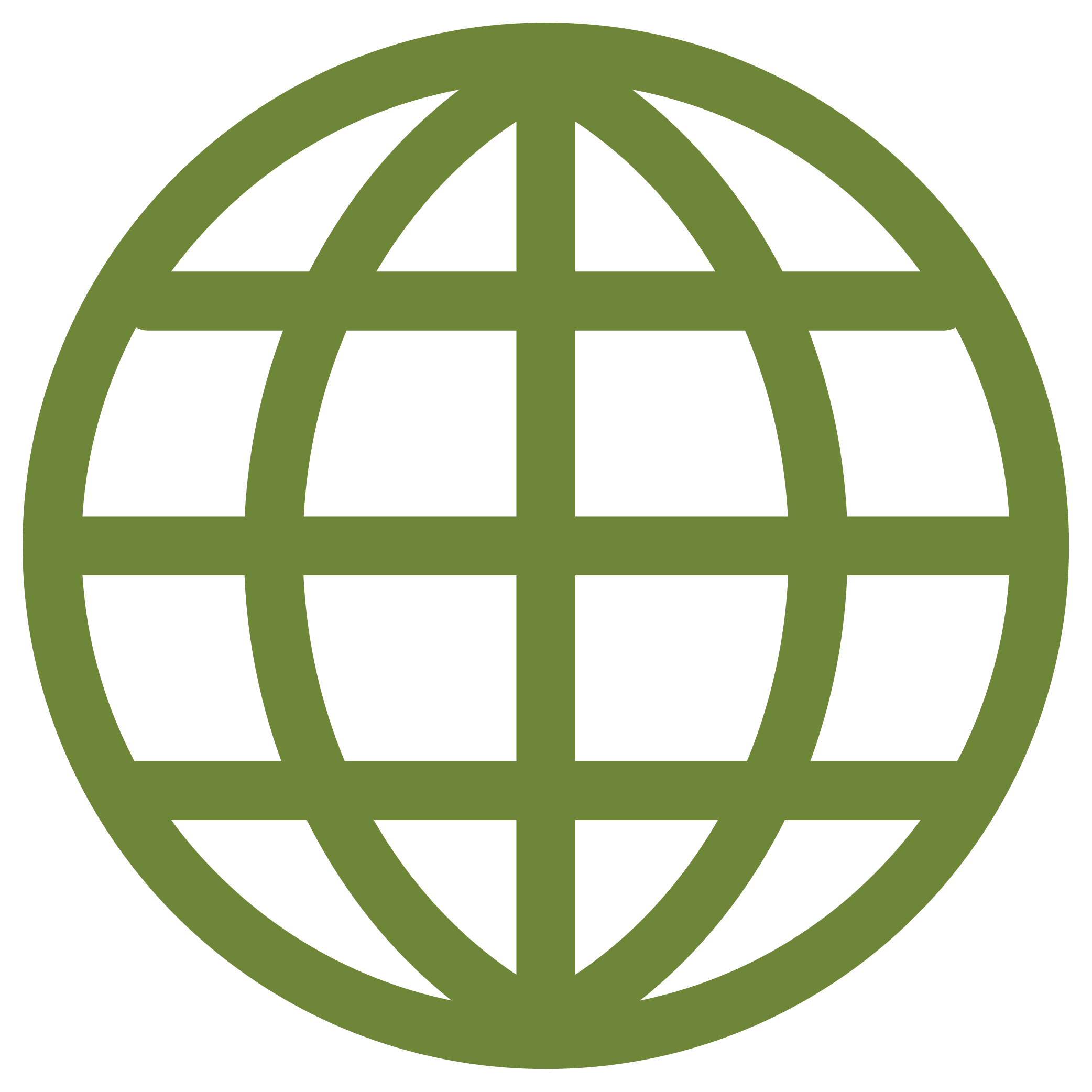 Outlined icon of online globe
