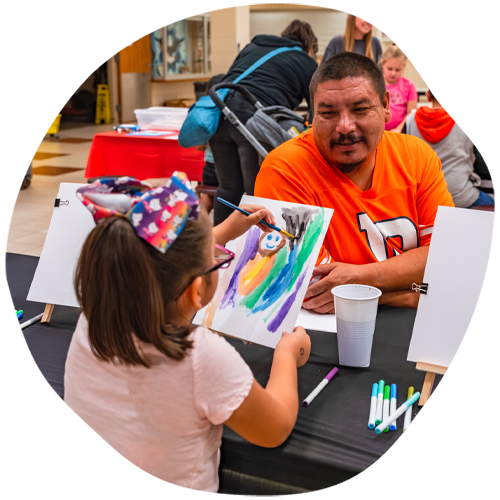 Daughter painting image of dad